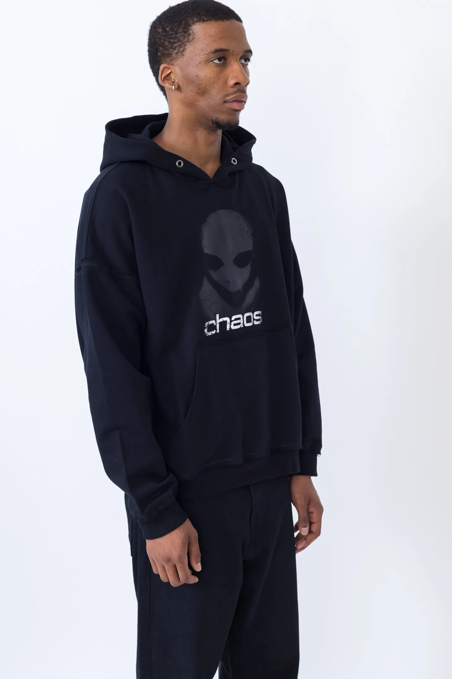 Bluza Z Kapturem Chaos Alien Distressed